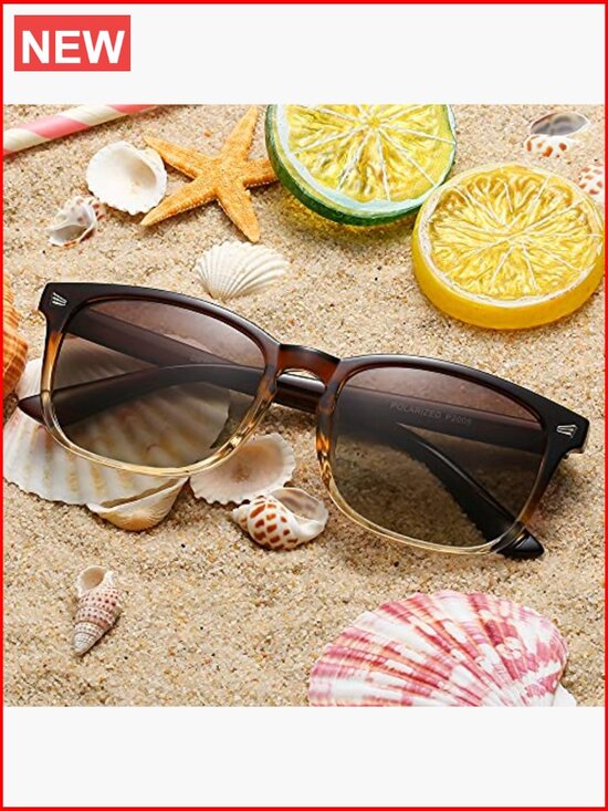 Polarized Sunglasses Classic Retro Style UV400 Protection Rectangular Plastic main image 6